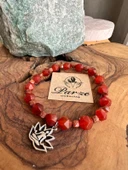 Akik ve Güneş Taşı Tasarım Bileklik - 1