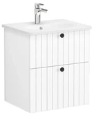 Vitra Root Groove Çift Çekmeceli Lavabo Dolabı, 60 cm, Mat Beyaz (Yuvarlak Lavabo Dahil) 69415 - 1