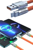 Android ve İOS Uyumlu 180 Derece Type-c Şarj Kablosu - 4