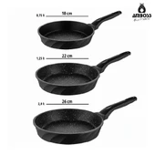 Vento 16 Parça Döküm Tencere Tava Sahan Seti (Siyah) thumbnail 4