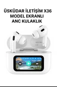 ÜSKÜDAR İLETİŞİM Dijital Ekranlı Kulaklık X36 ANC Gürültü Engelleme İOS     Android Tüm Telefonlara Uyumlu Kulaklık - 1