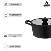 Vento 16 Parça Döküm Tencere Tava Sahan Seti (Siyah) thumbnail 2