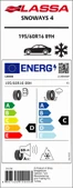 Lassa 195/60R16 89H M+S Sfm Snoways 4 Oto Kış Lastiği (Üretim Yılı:2025) thumbnail 4