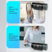 TechTic Projeksiyon Saat Silindir 180 Derece Çift Alarm Sıcaklık-Saat Yansıtmalı Çalar Saat Telefon Şarjı thumbnail 3