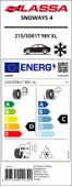 Lassa 215/55R17 98V Xl M+S Sfm Snoways 4 Oto Kış Lastiği (Üretim Yılı:2025) thumbnail 4