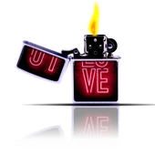 Love Basıkılı Beyaz Benzinli Çakmak - 6