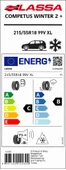 Lassa 215/55R18 99V Xl M+S Sfm Competus Wınter 2+ (4X4-Suv) Kış Lastiği (Üretim Yılı:2025) thumbnail 2