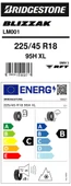 Brıdgestone 225/45R18 95H Xl M+S Sfm Blızzak Lm001 Rft Oto Kış Lastiği (Üretim Yılı:2021) thumbnail 4