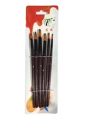 Sulu Boya Fırça Seti 6'lı Resim Fırçası Akrilik Boya Yuvarlak Sivri Uçlu Fırça thumbnail 2