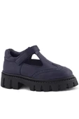 Rakerplus Lacivert Mat Cırtlı Kız Çocuk Okul Ayakkabı - 1