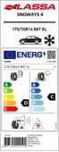 Lassa 175/70R14 88T Xl M+S Sfm Snoways 4 Oto Kış Lastiği (Üretim Yılı:2025) thumbnail 4