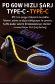 Renkli Işıklı 4’ü 1 Arada Çok Fonksiyonlu Hızlı Şarj Kablosu 60W Telefon, 27W Type-C to iPhone - 2