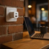 20W Hızlı Şarj Adaptörü - USB-A ve Type-C Çıkışlı, Kompakt ve Taşınabilir Tasarım - 5