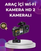 Araç İçi Dikiz Kamerası Sürüş Kaydedici 3 Lensli DVR Kamera - 1