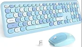 Studz M600 Renkli Tuşlu MAVİ Kablosuz Türkçe Q Multimedia Klavye + Mouse - 1
