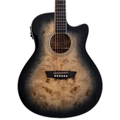 Washburn Deep Forest Burl Ace Black Fade Elektro Akustik Gitar - 1