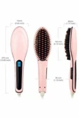 Elektrikli Saç Düzleştirici Tarak Saç Düzleştirici Fırça Sıkı Dişli Pembe - 5
