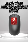 Siyah Kablosuz Mouse Wireless Mouse Minimal Tasarım - 1