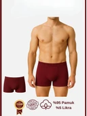 Litae Pamuklu Düz Bordo Renk Erkek Boxer - 1