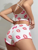 Litae Dudak Desenli Şortlu Pijama Takımı thumbnail 5