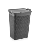 Omnipazar SY-4630 Plastik Safir Kirli Çamaşır Sepeti 55 lt Antrasit - 1