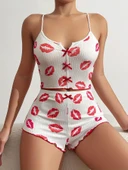 Litae Dudak Desenli Şortlu Pijama Takımı thumbnail 4