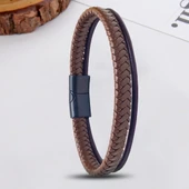 Kahverengi Çoklu Deri Bileklik 31833B5D3 thumbnail 2