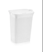 Omnipazar SY-4630 Plastik Safir Kirli Çamaşır Sepeti 55 lt Beyaz - 1