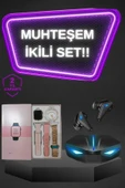 Kadınlar İçin Dokunmatik Ekran Akıllı Saat ve Gamer Kablosuz Bluetooth Kulaklık ANC Özelliği thumbnail 1