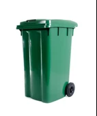 Omnipazar SY-6511 Eko Tekerlekli Kapaklı Plastik Çöp Konteyneri 240 lt Yeşil - 4