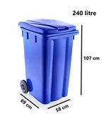Omnipazar SY-6510 Tekerlekli Kapaklı Plastik Çöp Konteyneri 240 lt - 8