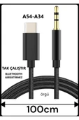 Samsung Galaxy A54 A34 Aux Kablo Type C Aux Kablo Dac Çipli örgü Tak Çalıştır - 1
