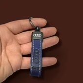 Audi Yazılı Ve Logolu Anahtarlık (LACİVERT) TERMO DERİ thumbnail 2