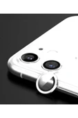 Iphone 12 Kamera Koruyucu Lens Mercek Metal Çerçeveli 2li Set Gümüş Gri Silver Uyumlu - 3