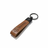 Mercedes Yazılı Ve Logolu Anahtarlık (KAHVERENGİ ) TERMO DERİ thumbnail 3