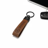 Mercedes Yazılı Ve Logolu Anahtarlık (KAHVERENGİ ) TERMO DERİ thumbnail 2