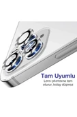 Iphone 11 Pro Max Uyumlu  Kamera Koruyucu Lens Mercek Metal Çerçeveli 3lü Set Gümüş Gri-silver thumbnail 5