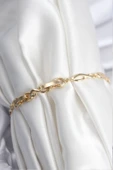 Pirinç VIP Seri Gold Renk Sıralı Damla Model Kadın Bileklik - EBJ250920W37875 thumbnail 2