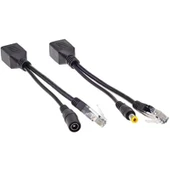 Alfais Al-4252 Pasif Poe Splıtter Dişi Erkek Power Uç Ip Kamera Poe Kablosu Siyah - 1