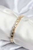Pirinç VIP Seri Gold Renk Sıralı Üçgen Model Kadın Bileklik - EBJ250920W37885 thumbnail 1