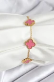 Gold Zincir Pembe Yonca Renk Bileklik - EBJ250920W37791 thumbnail 1