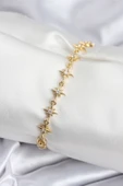 Pirinç VIP Seri Gold Renk Sıralı Kutup Yıldızı Kadın Bileklik - EBJ250920W37870 thumbnail 1