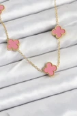 Zincir Gold Pembe Renk Yonca Kadın Kolye - EBJ250920W37848 thumbnail 1