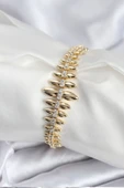 Pirinç VIP Seri Gold Renk Sıralı Damla Model Kadın Bileklik - EBJ250920W37865 thumbnail 1