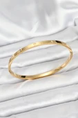 Gold Renk Zirkon Taşlı 65 mm İnce Kadın Kelepçe Bileklik - EBJ250920W37820 thumbnail 1
