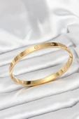 Gold Renk 65 mm Kadın Kelepçe Bileklik - EBJ250920W37818 thumbnail 1