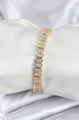 Pirinç VIP Seri Gold Renk Zirkon Taşlı Kadın Bileklik - EBJ250920W37863 thumbnail 1