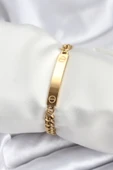 Gold Renk Yazı Yazmaya Uygun Kadın Bileklik - EBJ250920W37861 thumbnail 1