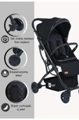 TURHAN BEBE Mimma Kabin Boy Travel Sistem Ekstra Pedli Katlanabilir Bebek Arabası Puset thumbnail 7