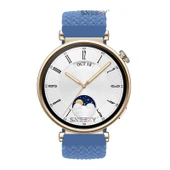 Sneezy Huawei Watch GT4 41mm İle Uyumlu 18mm Metal Klips Solo Fiberlink Örgü Kordon  Mavi Açık thumbnail 4